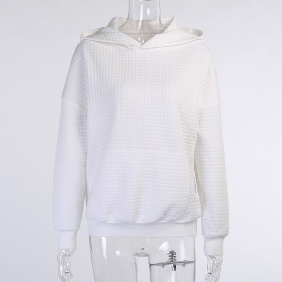 Jogger suit : White Pullover Hoodie & Sweatpants - Picture 3 of 13